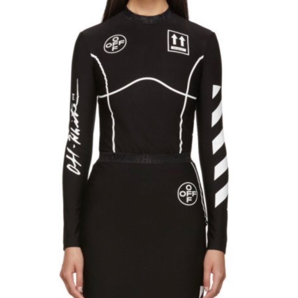OFF-WHITE Black Jogging Sport Long Sleeve T-Shirt